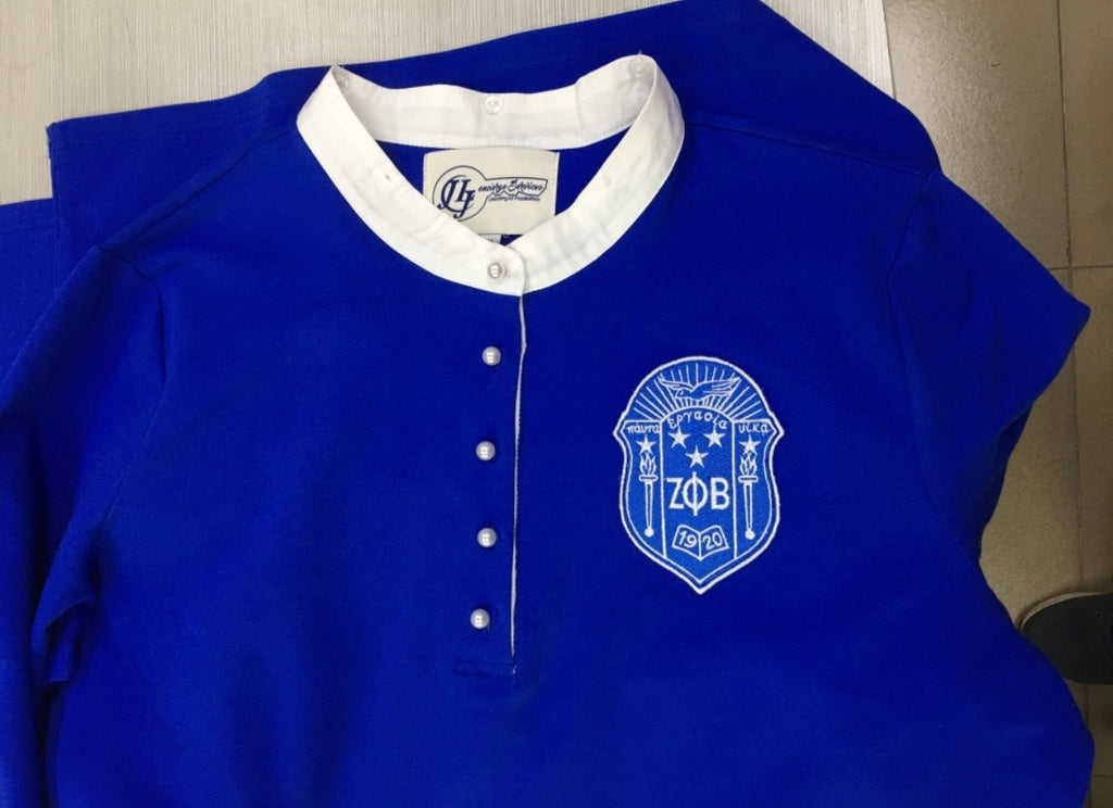 Zeta shield dress with removable pearl collar