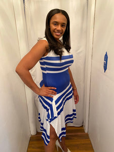 Blue & white stripe dress