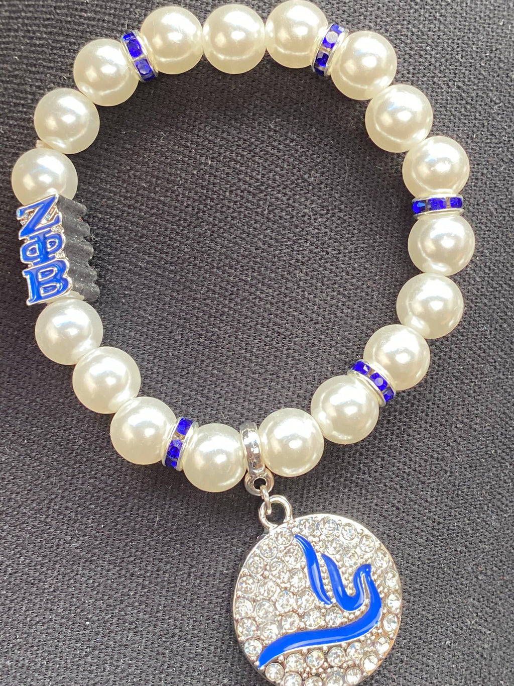 Bling dove & pearl bracelet with