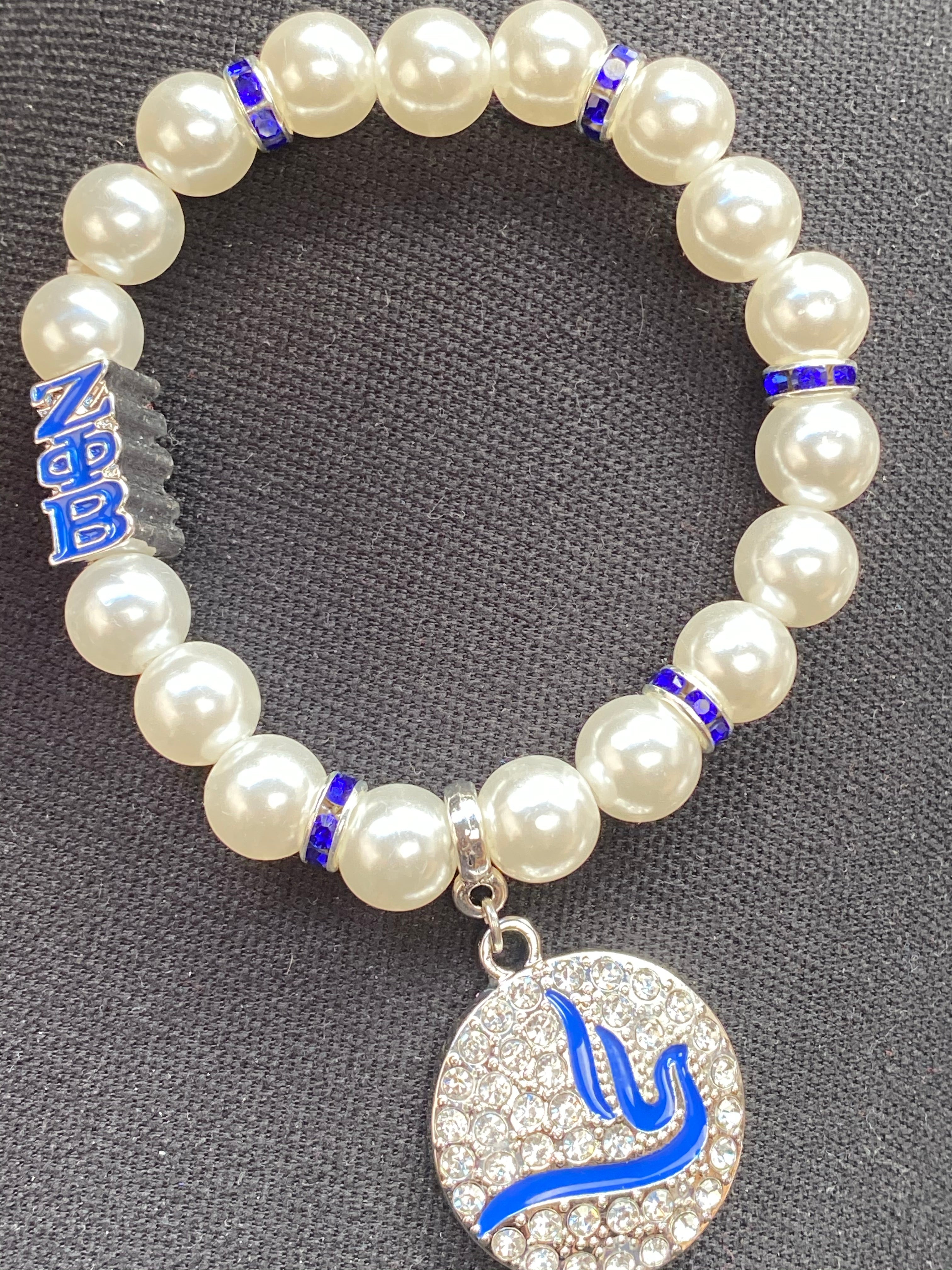 Bling dove & pearl bracelet with