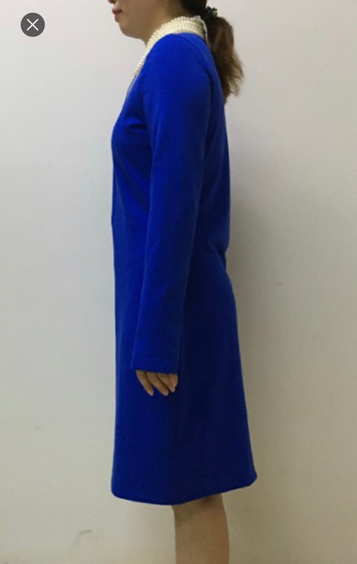 Zeta shield dress with removable pearl collar