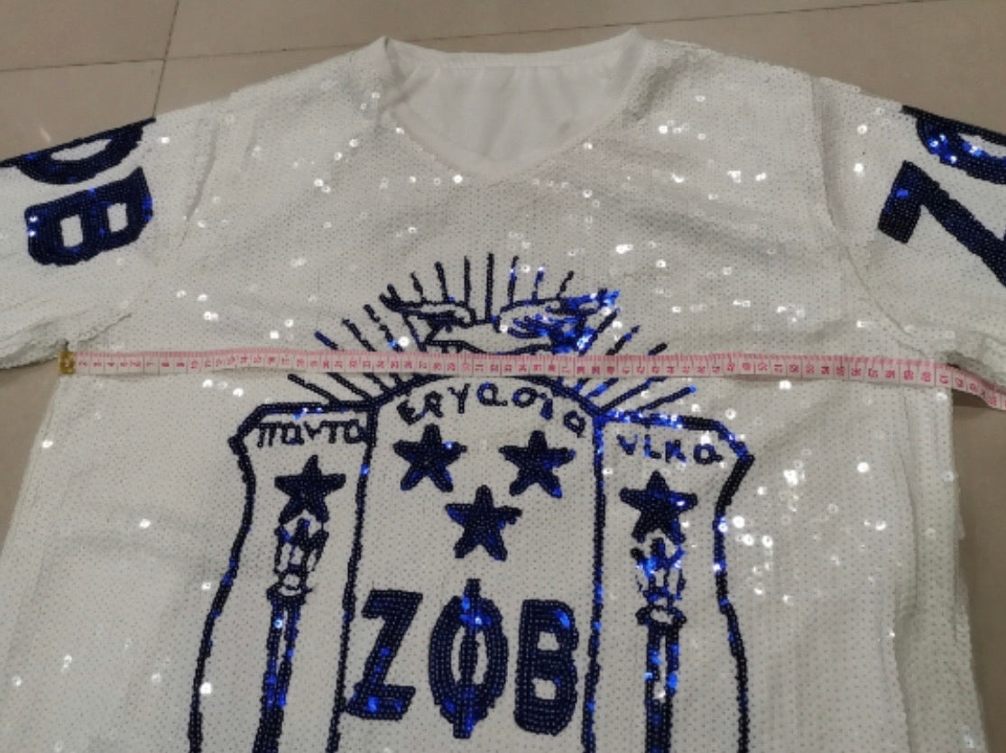 zeta phi beta jersey dress ZPHIB Blue and White Finer Dress