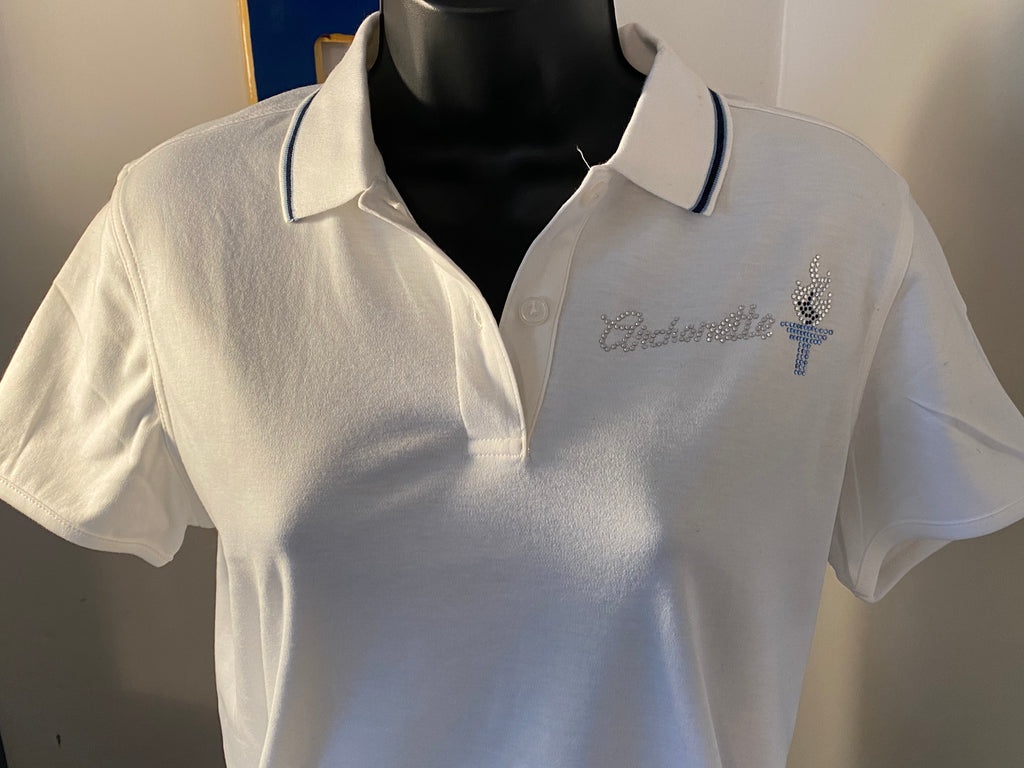 Archonette bling navy/baby blue polo