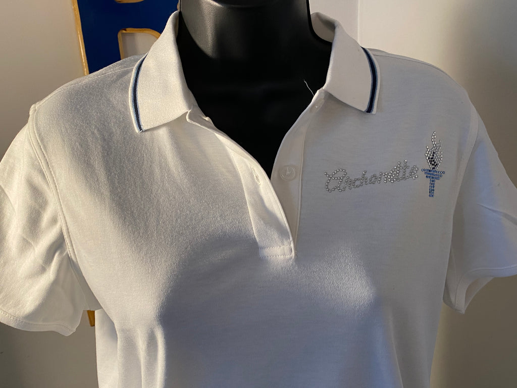 Archonette bling navy/baby blue polo