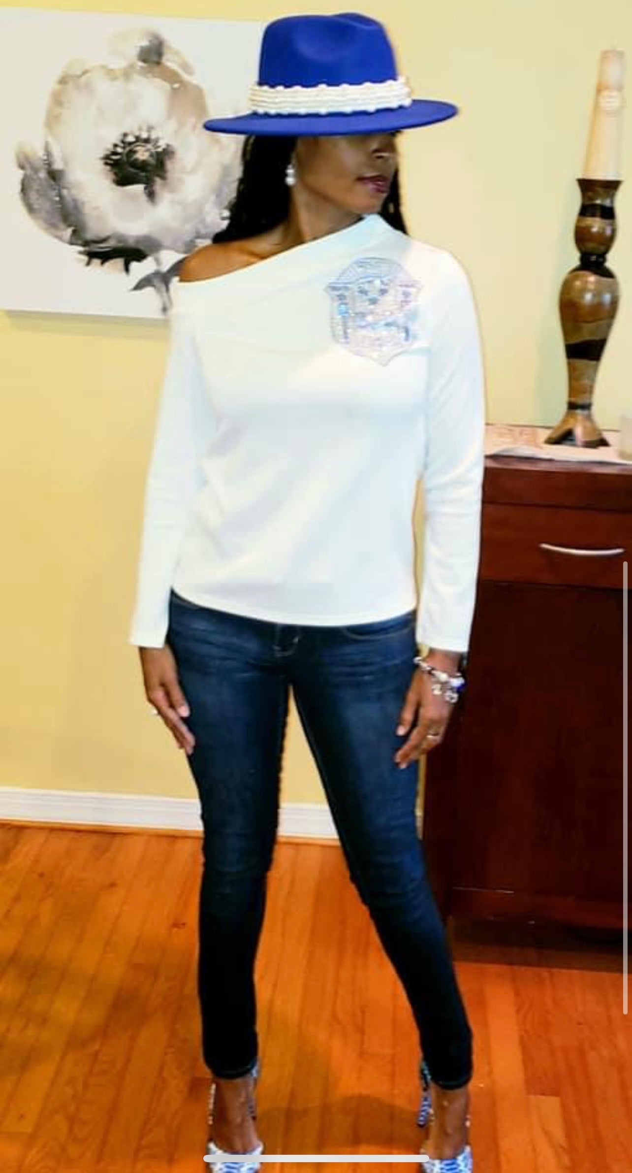 3/4 Off the shoulder shield shirt