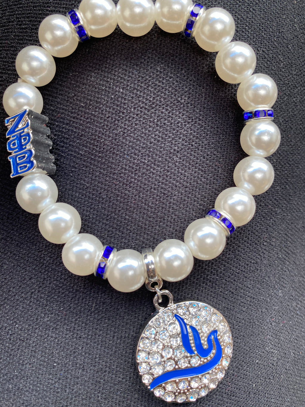 Bling dove & pearl bracelet with