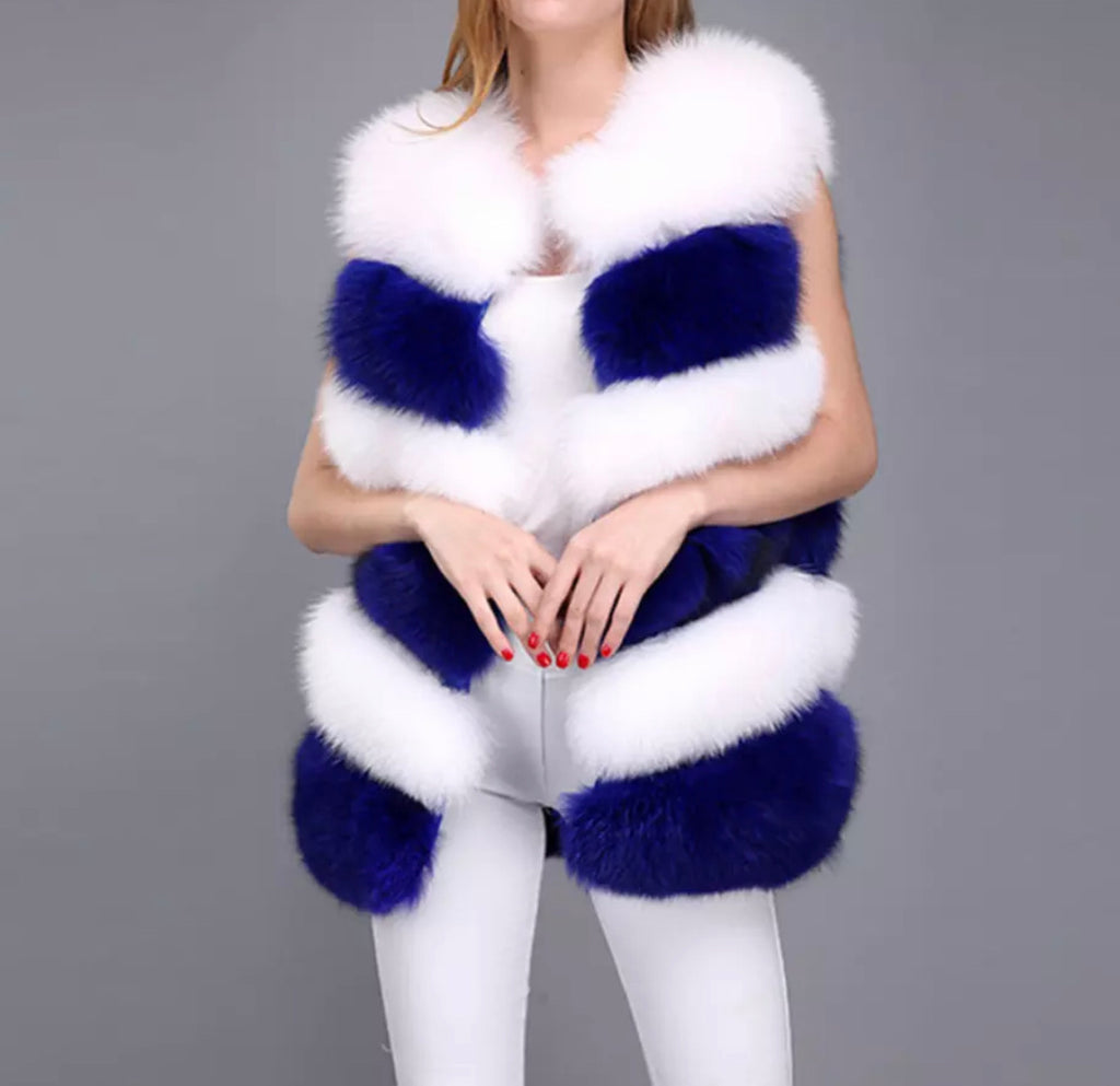 Pre-order Contrast royal blue & white vest