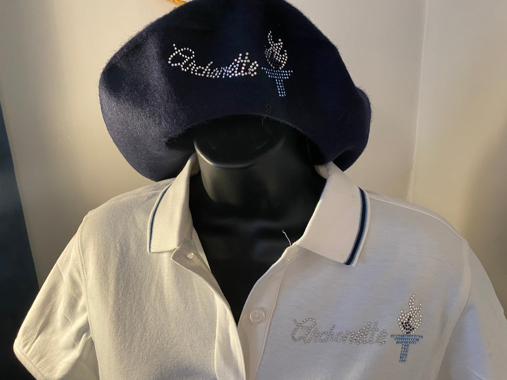 Archonette bling navy/baby blue polo