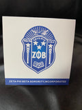 Embossed shield 3.5 x 3.5 inch blank note cards