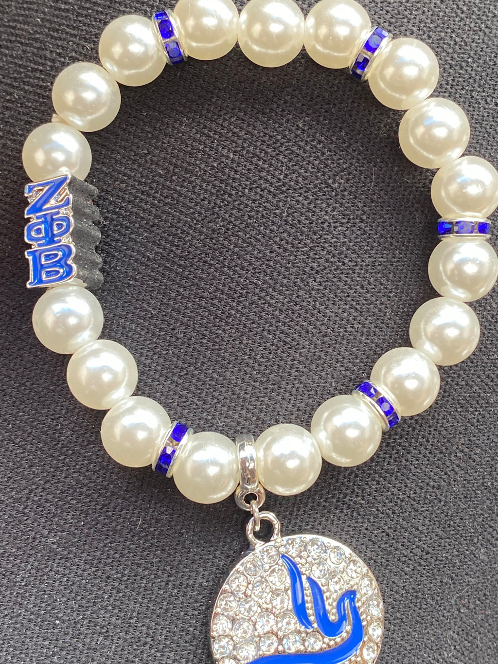 Bling dove & pearl bracelet with