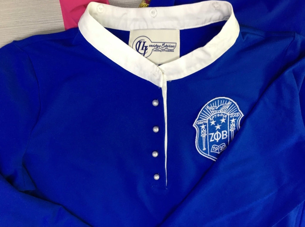 Zeta shield dress with removable pearl collar