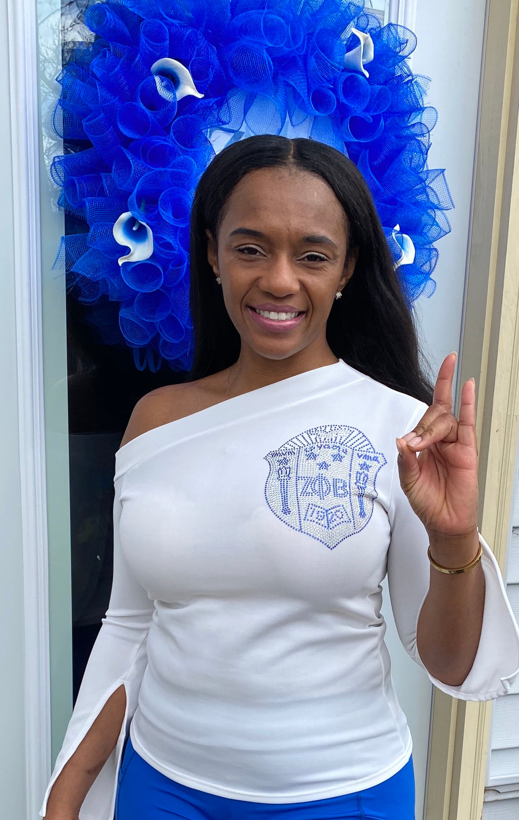 3/4 Off the shoulder shield shirt